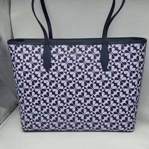 Kate Spade Hollie Spade Clover Geo Large Tote Navy